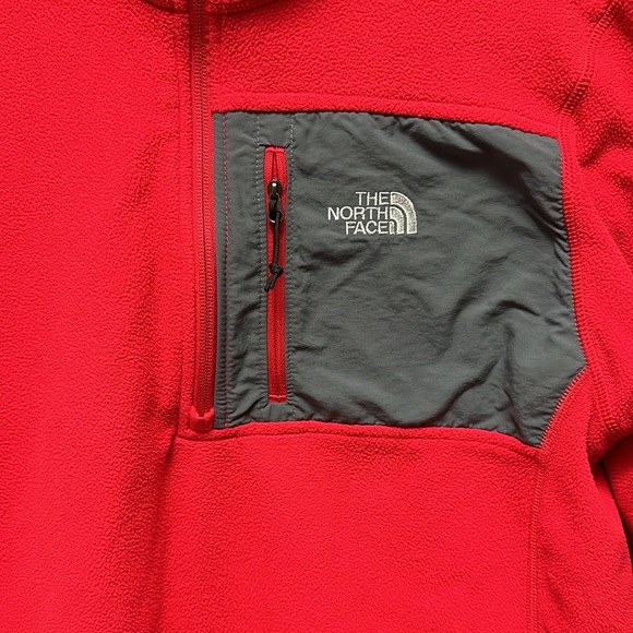 The North Face Red/Gray Holata 1/4 Zip Fleece Pullover Shirt Mens Size Small - Picture 5 of 7